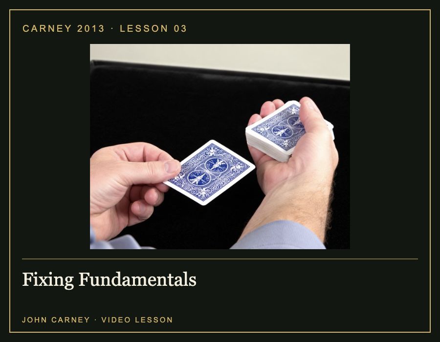 Fixing Fundamentals lesson with John Carney